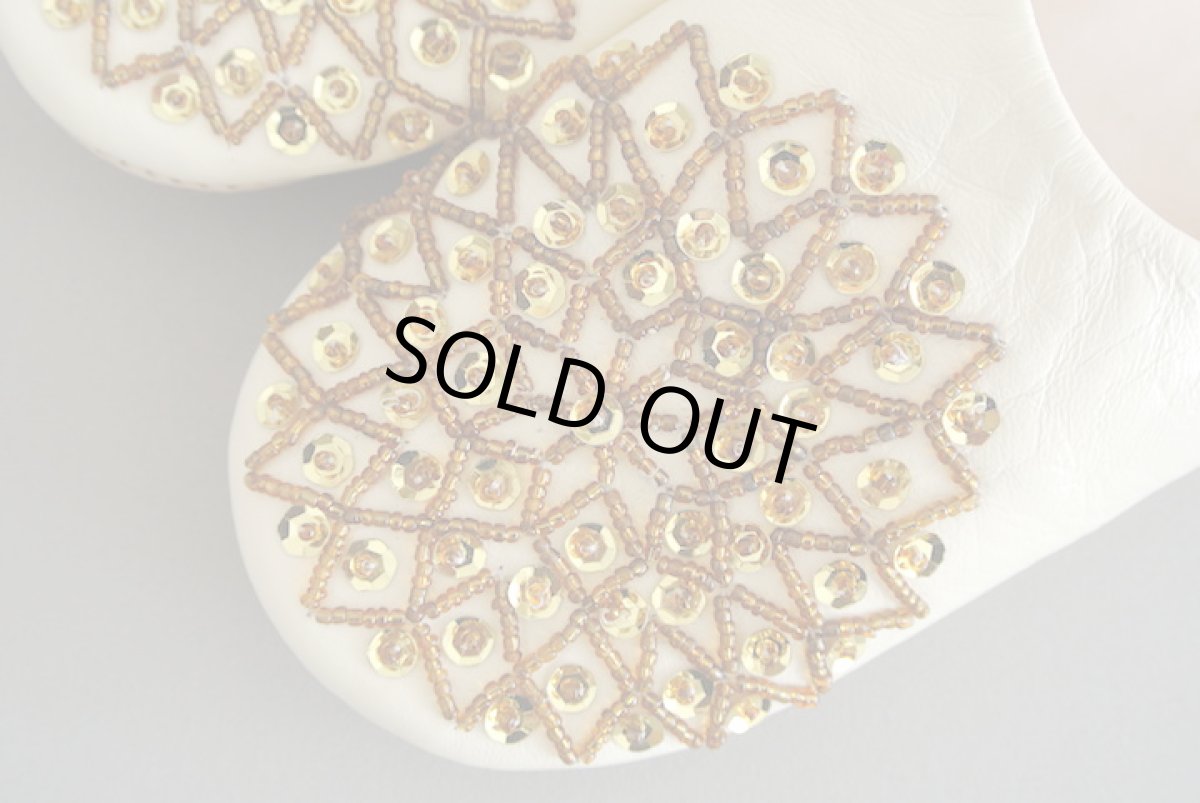 画像3: バブーシュ・スパンコール（アイボリー× ゴールド）メール便可・ラッピング無料 (3)