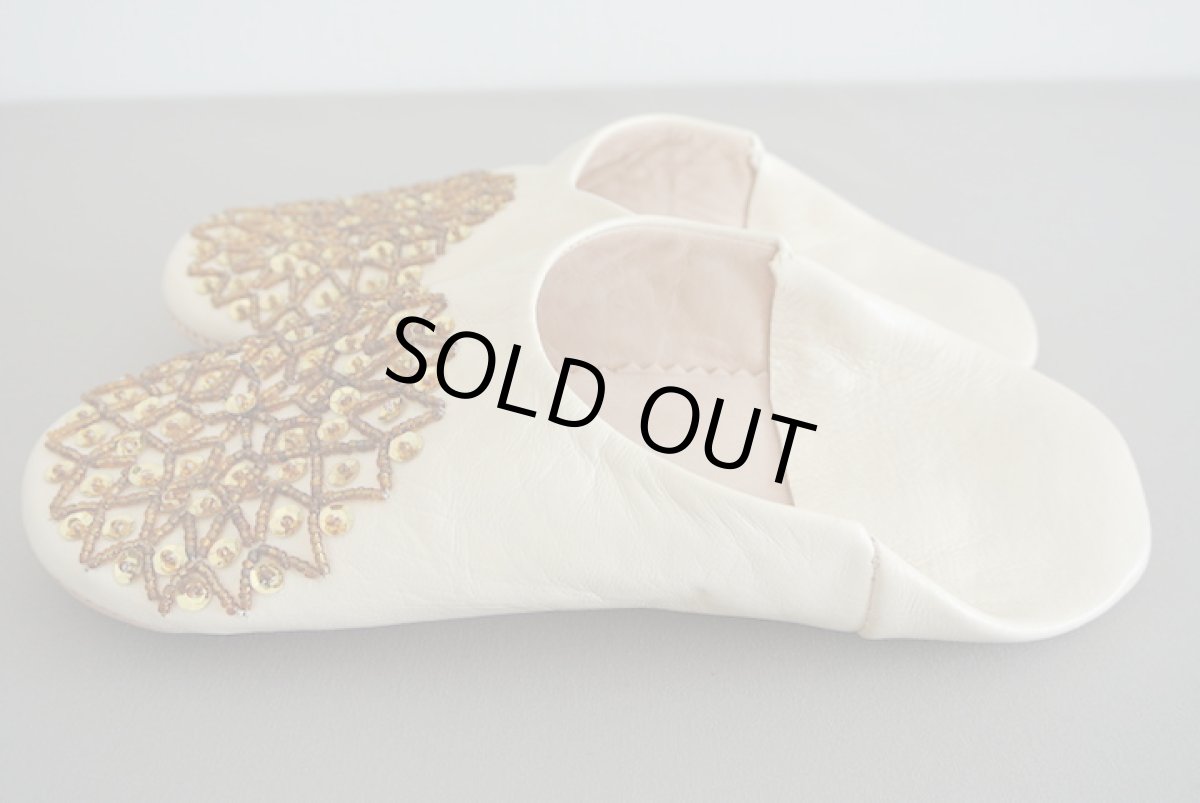 画像4: バブーシュ・スパンコール（アイボリー× ゴールド）メール便可・ラッピング無料 (4)