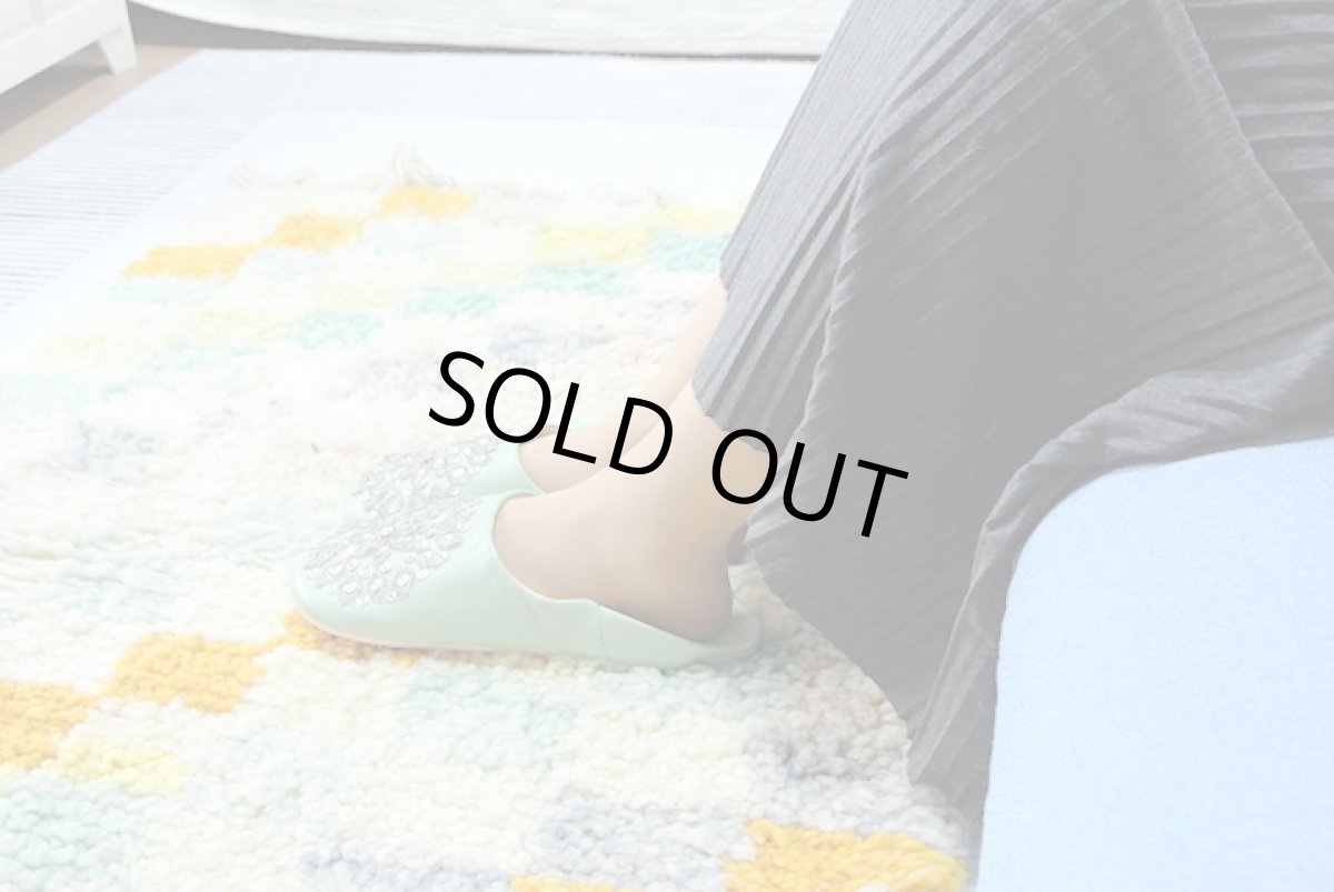 画像7: バブーシュ・スパンコール（淡いグリーン ）24〜25センチ　メール便可・ラッピング無料 (7)