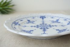 画像5: コセマ平皿：フェズ刺繍青・フリル（直径16cm）COCEMA　未使用　希少　モロッコ陶器 (5)