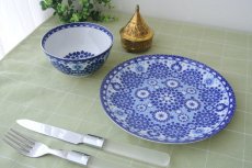 画像2: コセマ平皿：青白ゼリージュ（直径20cm / ユーズド）COCEMA　希少　モロッコ陶器 (2)