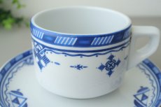 画像4: コセマ カップ＆ソーサー：青白フェズ刺繍風（ユーズド）COCEMA　希少　モロッコ陶器 (4)