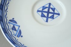 画像6: コセマ カップ＆ソーサー：青白フェズ刺繍風（ユーズド）COCEMA　希少　モロッコ陶器 (6)