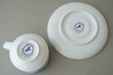 画像7: コセマ カップ＆ソーサー：青白フェズ刺繍風（ユーズド）COCEMA　希少　モロッコ陶器 (7)