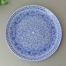 画像1: コセマ平皿：青白タイル（直径25.5cm / ユーズド）COCEMA　希少　モロッコ陶器 (1)