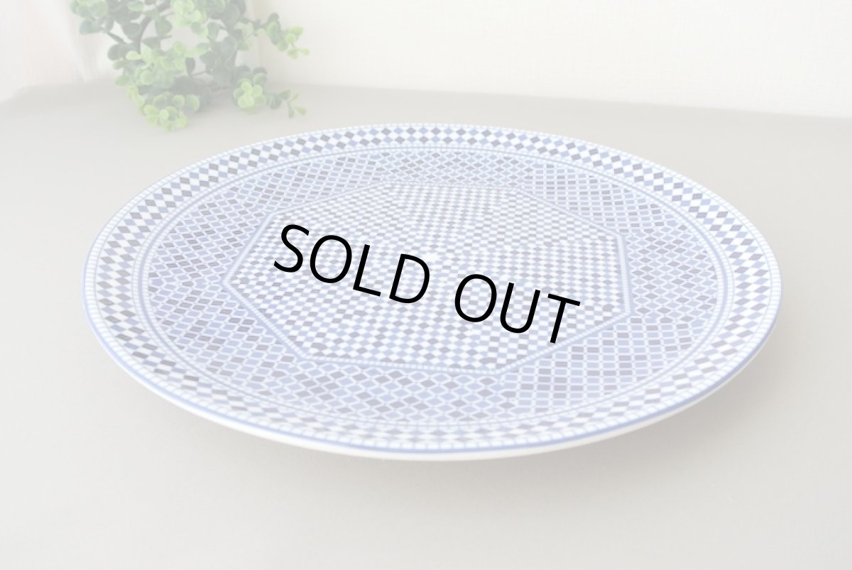 画像3: 【ご予約のお客様専用】コセマ平皿：青白タイル（直径25.5cm / ユーズド）COCEMA　希少　モロッコ陶器 (3)