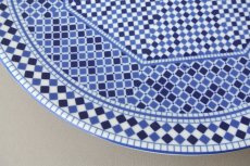 画像4: コセマ平皿：青白タイル（直径25.5cm / ユーズド）COCEMA　希少　モロッコ陶器 (4)