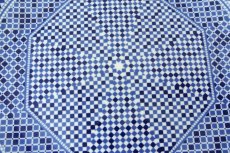 画像5: コセマ平皿：青白タイル（直径25.5cm / ユーズド）COCEMA　希少　モロッコ陶器 (5)