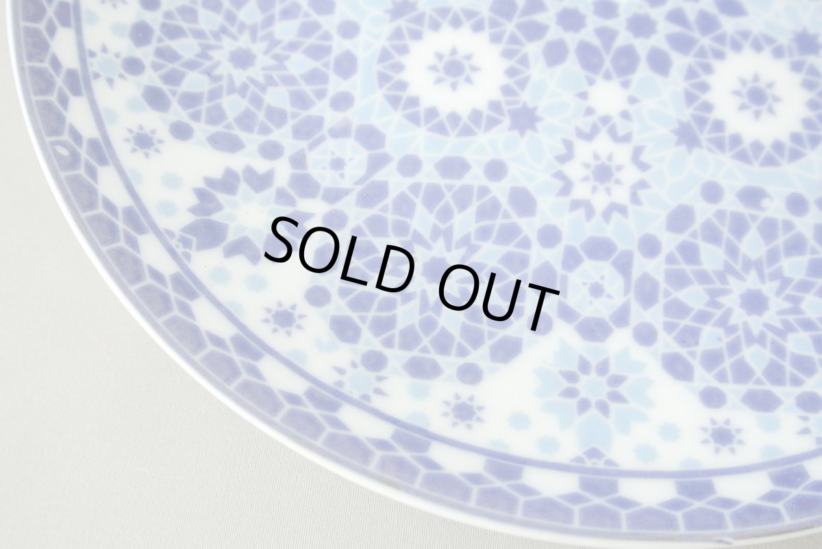 画像4: コセマ平皿：青白ゼリージュ（直径20cm / ユーズド）COCEMA　希少　モロッコ陶器 (4)