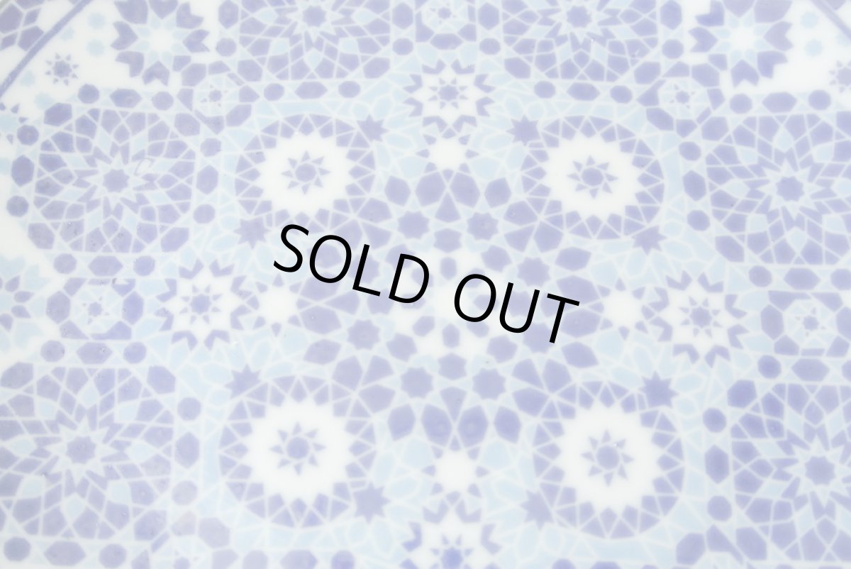 画像5: コセマ平皿：青白ゼリージュ（直径20cm / ユーズド）COCEMA　希少　モロッコ陶器 (5)