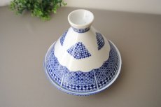 画像3: コセマタジン鍋：青白タイルD（ユーズド）COCEMA　希少　モロッコ陶器 (3)