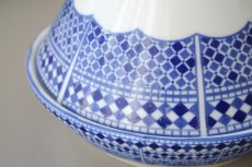 画像5: コセマタジン鍋：青白タイルD（ユーズド）COCEMA　希少　モロッコ陶器 (5)