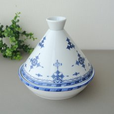 画像1: コセマタジン鍋：フェズ刺繍風B（ユーズド）COCEMA　希少　モロッコ陶器 (1)