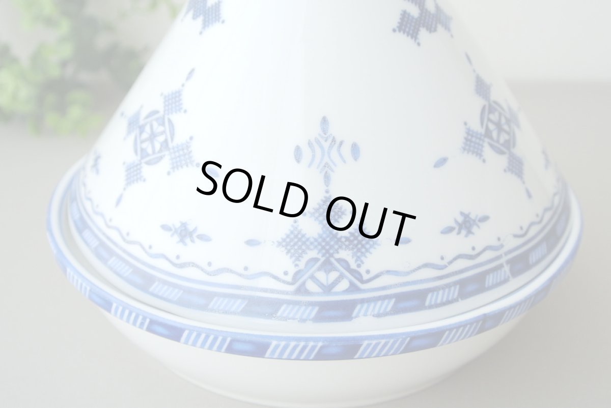 画像3: コセマタジン鍋：フェズ刺繍風B（ユーズド）COCEMA　希少　モロッコ陶器 (3)