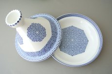 画像5: 【アウトレット】コセマタジン鍋：青白タイルC（ユーズド）COCEMA　希少　モロッコ陶器 (5)