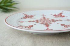 画像5: コセマ平皿：フェズ刺繍赤・エンボスA（直径18cm）COCEMA　未使用　希少　モロッコ陶器 (5)