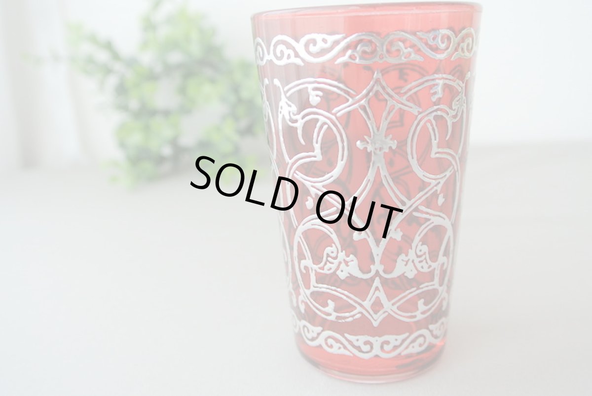 画像3: モロッコミントティーグラス|タルーダント(色グラス / 模様シルバー) (3)