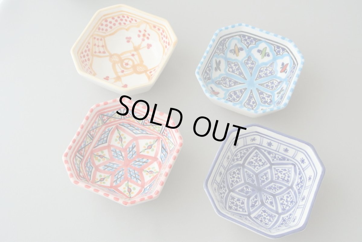 画像2: 陶製八角小鉢(チュニジアSLAMA製) 器 小物入れ (2)