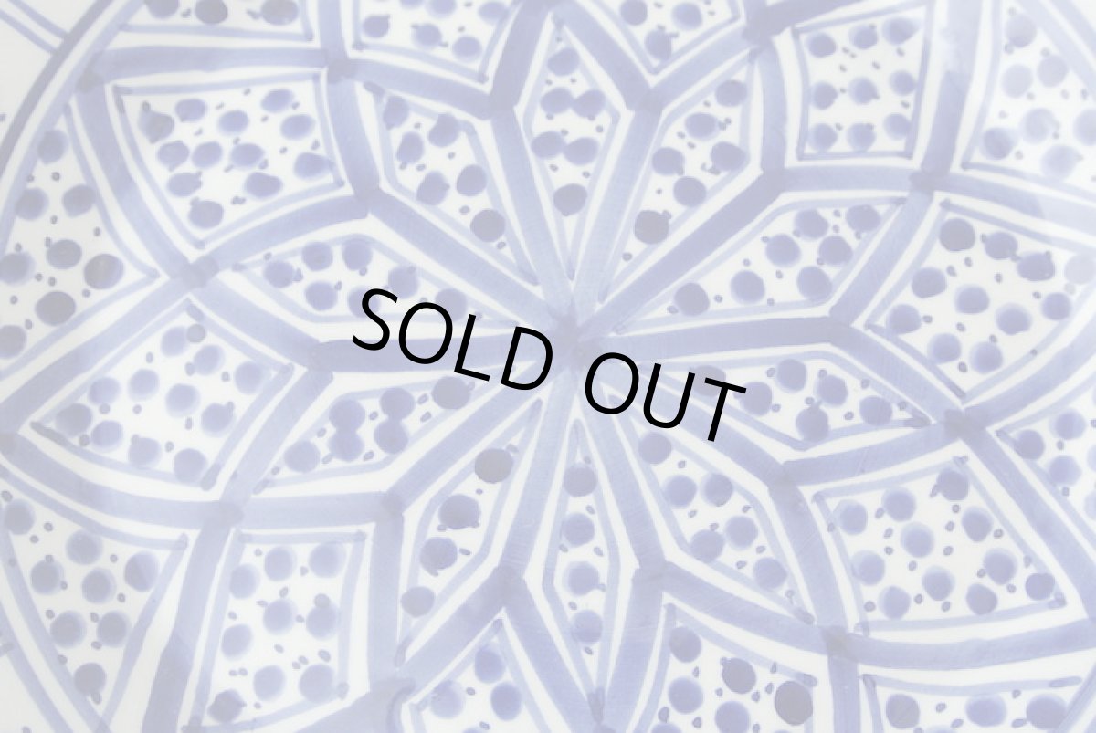 画像3: 陶製丸皿｜ネイビー（チュニジアSLAMA製） (3)