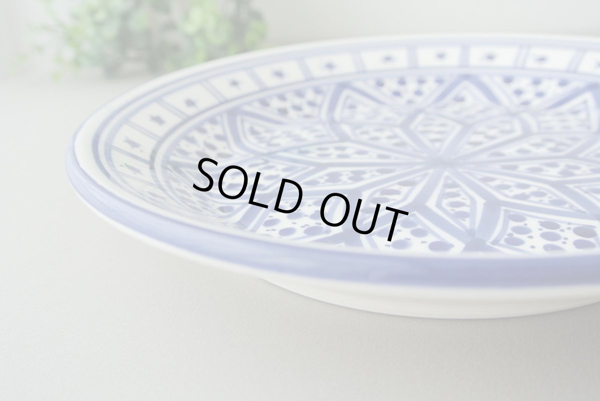 画像4: 陶製丸皿｜ネイビー（チュニジアSLAMA製） (4)