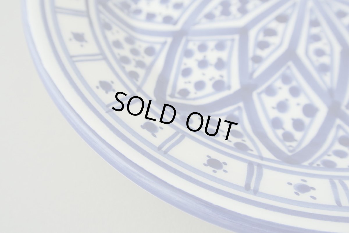 画像5: 陶製丸皿｜ネイビー（チュニジアSLAMA製） (5)