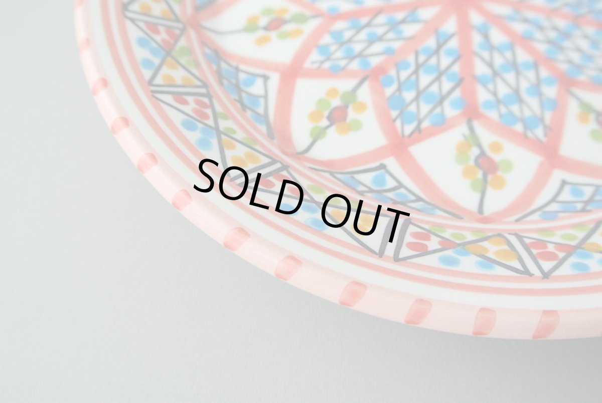 画像5: 陶製丸皿｜赤（チュニジアSLAMA製） (5)