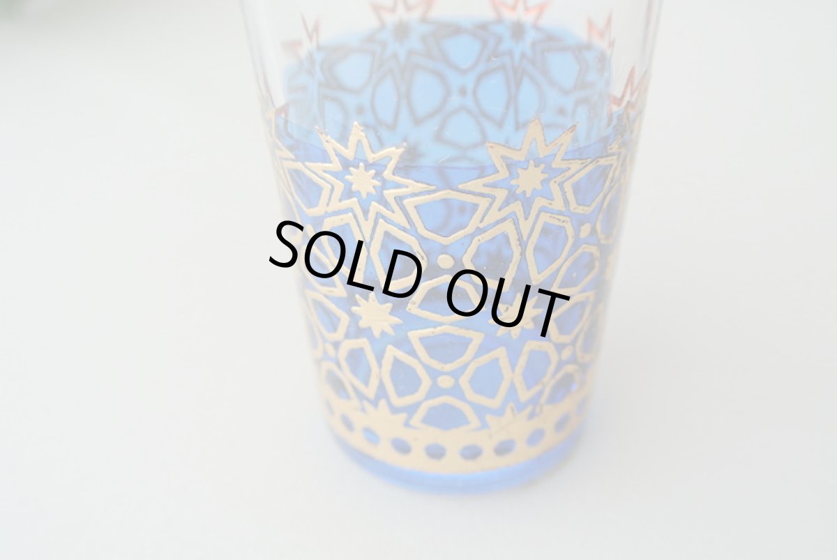 画像3: モロッコミントティーグラス｜タンジェ（色グラス / 模様ゴールド） (3)