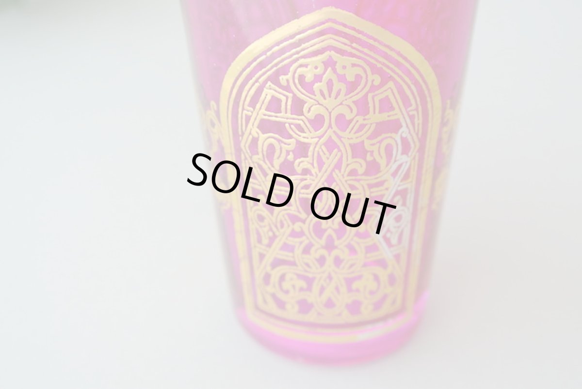 画像3: モロッコミントティーグラス｜メクネス（色グラス / 模様ゴールド） (3)