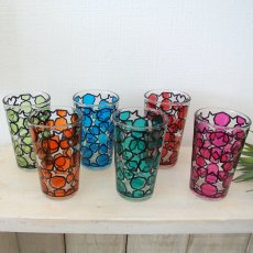 画像1: モロッコミントティーグラス｜エッサウィラ（色グラス） (1)
