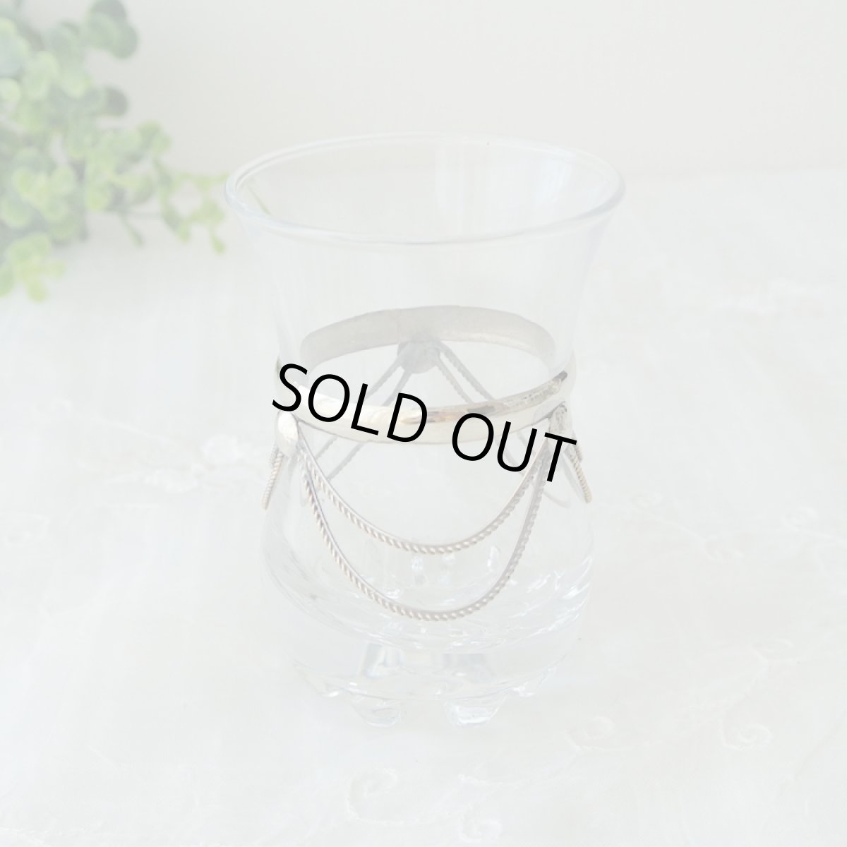 画像1: モロッコミントティーグラス｜くびれ・メタル装飾付きB  (1)