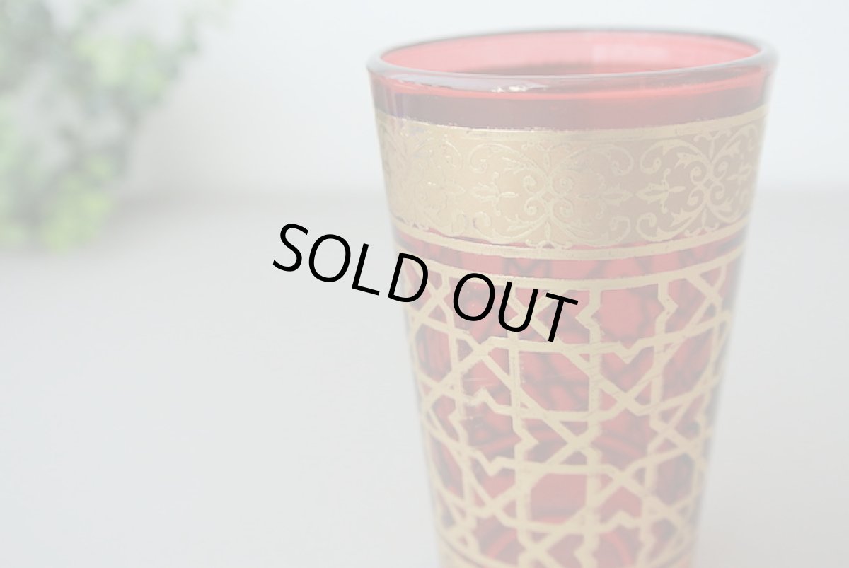 画像3: モロッコミントティーグラス｜テトゥアン（色グラス / 模様ゴールド） (3)