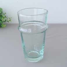 画像1: モロッコミントティーグラス｜リサイクルガラス（水色）特大サイズ (1)