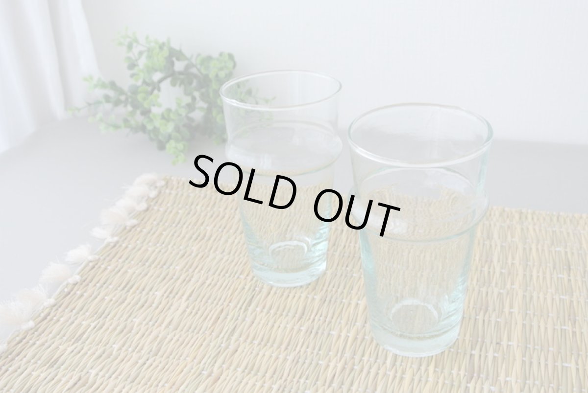 画像2: モロッコミントティーグラス|リサイクルガラス(水色)特大サイズ (2)