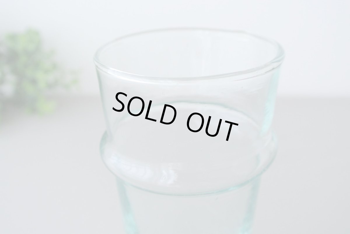 画像3: モロッコミントティーグラス|リサイクルガラス(水色)特大サイズ (3)