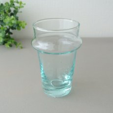 画像1: モロッコミントティーグラス｜リサイクルガラス（水色）小ぶりなサイズ (1)
