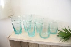 画像5: モロッコミントティーグラス｜リサイクルガラス（水色）Lサイズ (5)