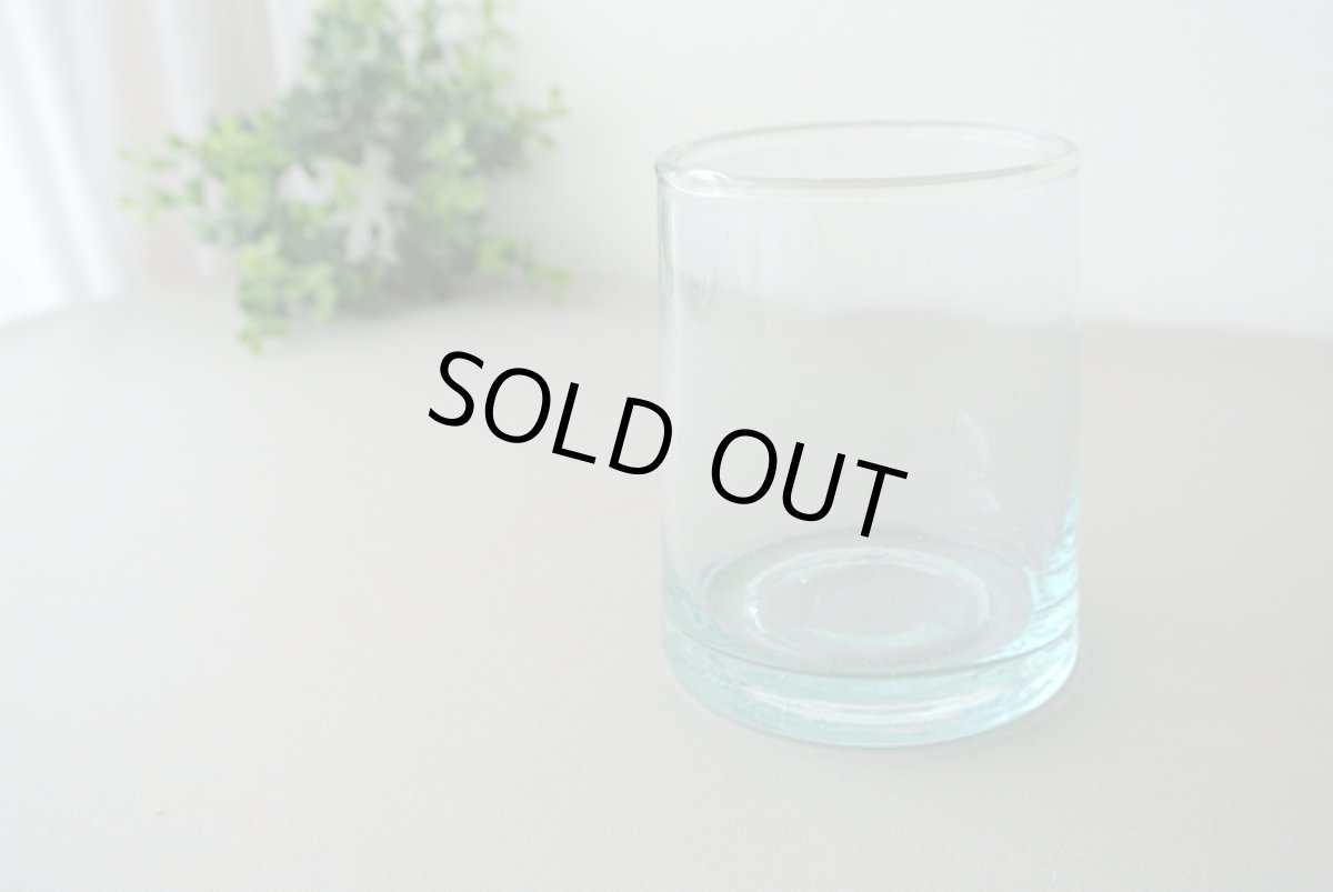 画像2: モロッコミントティーグラス｜リサイクルガラス（水色）台形 (2)