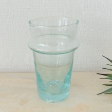 画像1: モロッコミントティーグラス｜リサイクルガラス（水色）Sサイズ (1)