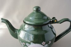 画像2: モロッコホーローティーポット（昭和レトロ風：緑）｜Mサイズ　400ml (2)
