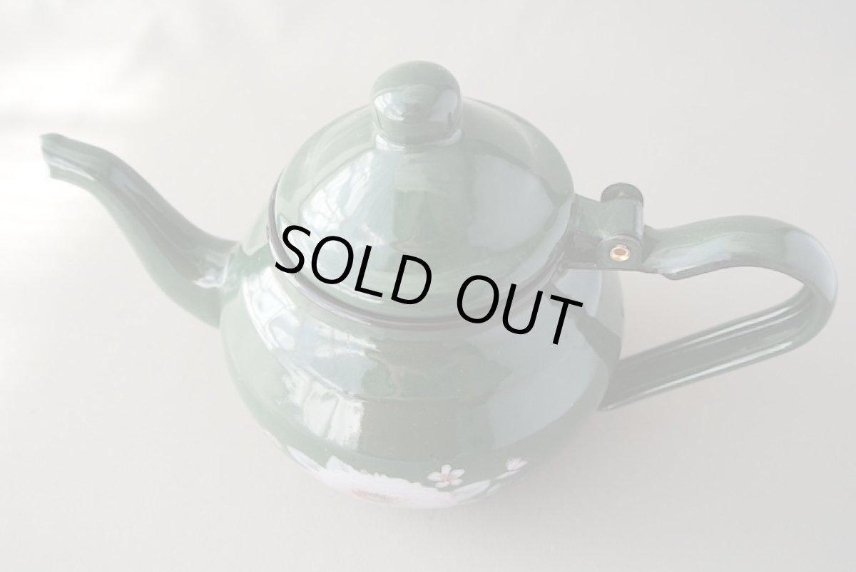 画像4: モロッコホーローティーポット（昭和レトロ風：緑）｜Mサイズ　400ml (4)