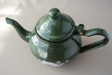 画像4: モロッコホーローティーポット（昭和レトロ風：緑）｜Mサイズ　400ml (4)