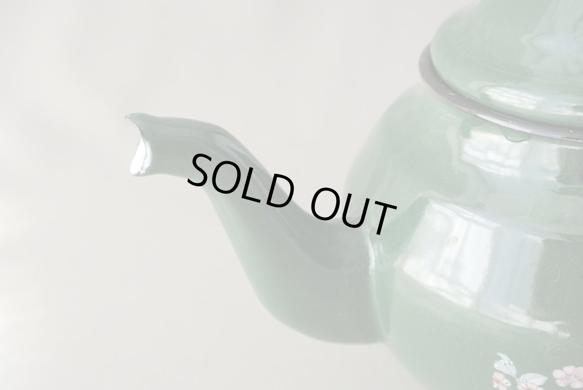 画像5: モロッコホーローティーポット（昭和レトロ風：緑）｜Mサイズ　400ml (5)