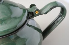 画像6: モロッコホーローティーポット（昭和レトロ風：緑）｜Mサイズ　400ml (6)