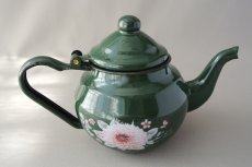 画像9: モロッコホーローティーポット（昭和レトロ風：緑）｜Mサイズ　400ml (9)