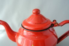 画像2: モロッコホーローティーポット（昭和レトロ風：赤）｜Mサイズ　600ml (2)