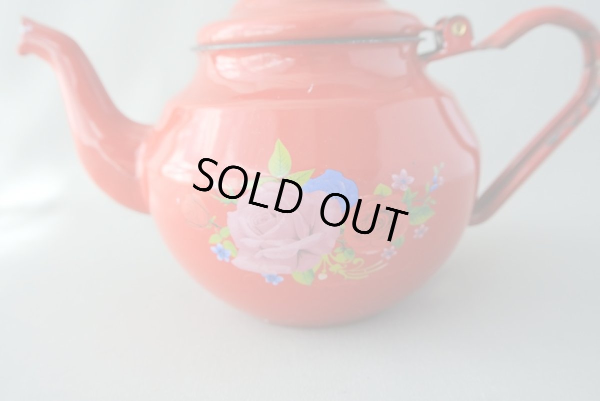 画像3: モロッコホーローティーポット（昭和レトロ風：赤）｜Mサイズ　600ml (3)