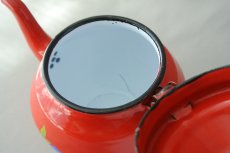 画像6: モロッコホーローティーポット（昭和レトロ風：赤）｜Mサイズ　600ml (6)