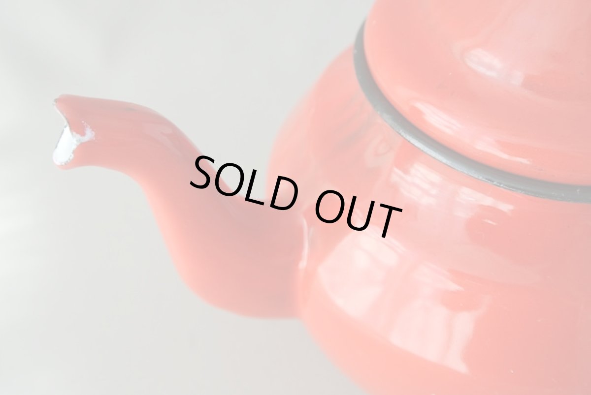 画像5: モロッコホーローティーポット（昭和レトロ風：赤）｜Mサイズ　600ml (5)