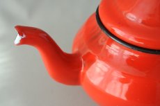 画像5: モロッコホーローティーポット（昭和レトロ風：赤）｜Mサイズ　600ml (5)