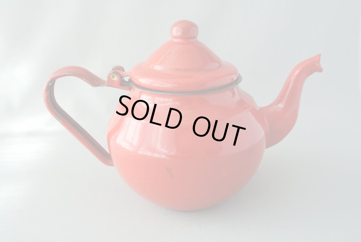 画像8: モロッコホーローティーポット（昭和レトロ風：赤）｜Mサイズ　600ml (8)